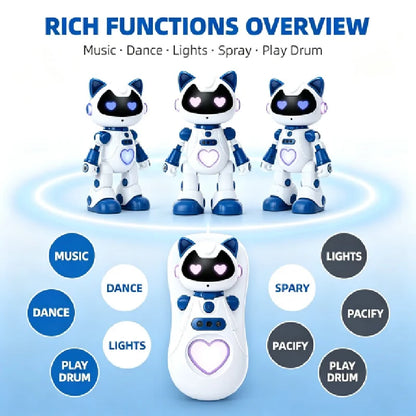 New Rc Intelligent Robot Cat Toy Gesture‑Control Programmable Robotic Pet With Mist Spray Led Light Sing Dance Play Piano Slidin