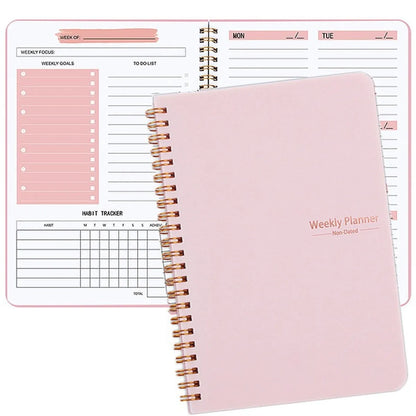 1pc Tree Pattern Spiral Bound Weekly Planner & Notebook & Schedule Organizer, Stationery For Office & School & Study, Plan Book