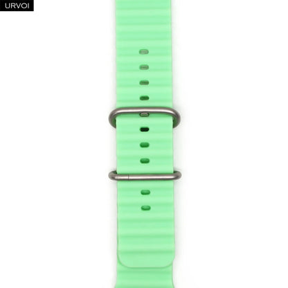 URVOI Ocean Band for Apple Watch Ultra 4 3 2 Strap Series 12 11 10 SE Sport Band for iWatch Silicone Wristband Black Buckle 49mm