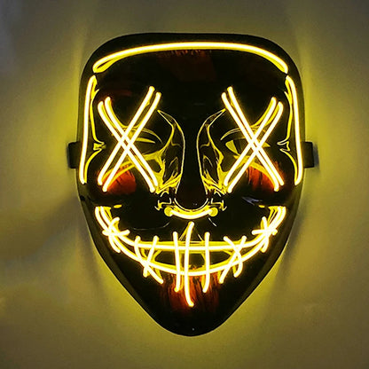 1 pcs Attractive Neon EL Wire Mask  More Colors For Choice Luminous LED Purge Mask Adult Cosplay Prop For Night Glow In The Dark