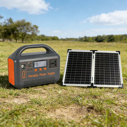 400W Portable Power Station Solar Generator 192Wh LiFePo4 Battery220V Energy Power Plant for Camping RV with Solar Panel Charger