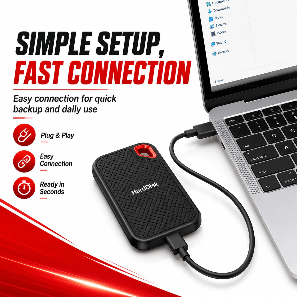 High-Speed Original SSD 2TB Portable USB3.1 Hard Drive 4TB Noiseless Disk for Freelancer Laptop Tablet Workbench