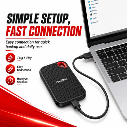 High-Speed Original SSD 2TB Portable USB3.1 Hard Drive 4TB Noiseless Disk for Freelancer Laptop Tablet Workbench