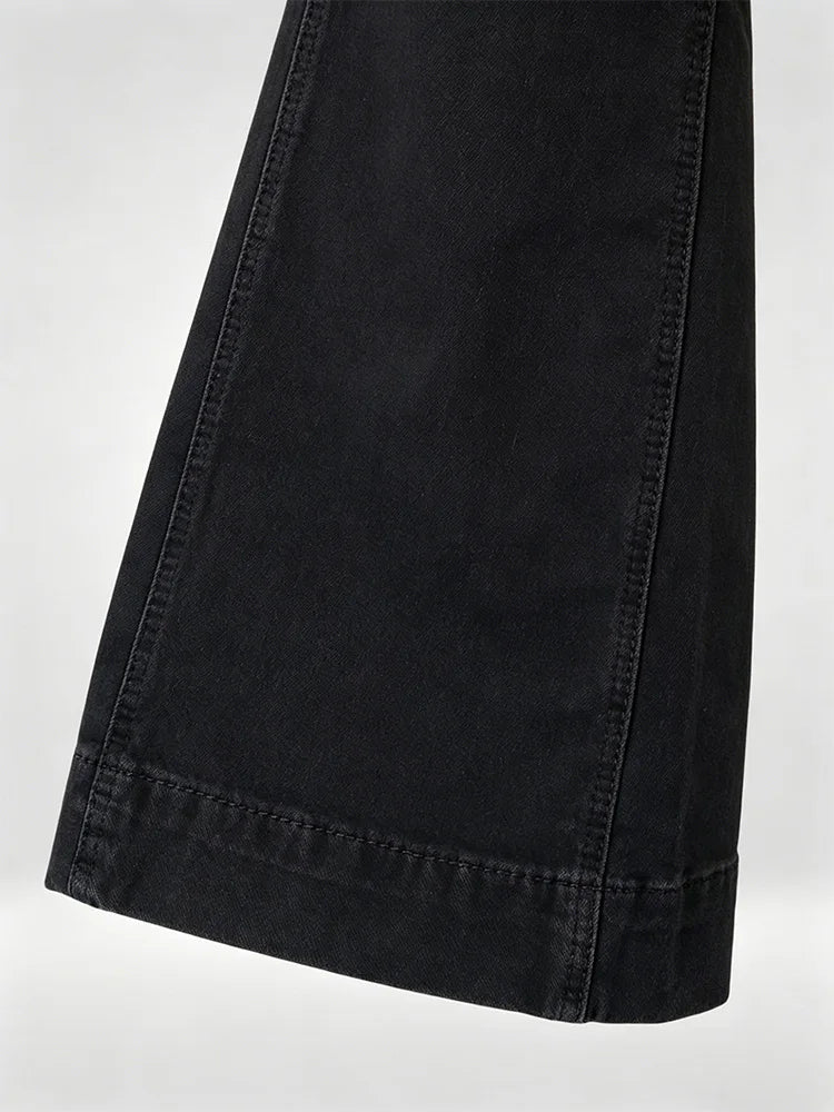 2025 Women's Concise High Waist Flared Jeans Stretchy Slim Fit Casual Chic Trendy Denim Pants Goth Harajuku Y2K Female Trousers