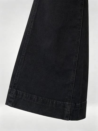 2025 Women's Concise High Waist Flared Jeans Stretchy Slim Fit Casual Chic Trendy Denim Pants Goth Harajuku Y2K Female Trousers