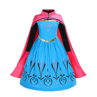 Elsa Anna Kid Princess Girls Dress Rapunzal  Kids Cosplay Halloween Vestidos Children Costume Birthday Party Dress