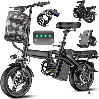 Electric Bike for Adults and Teens, 520W-1200W Motor, 20-28MPH, 32 Miles Range, 48V 10Ah Battery, 3-Level Pedal, Customized
