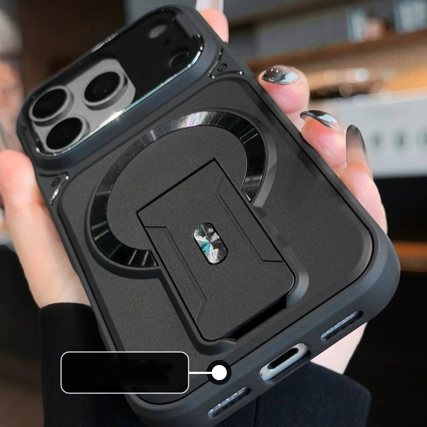 Matte Armor Fold Stand Magnetic Case for iPhone 17 16 15 14 Plus 13 12 11 Pro Max For Magsafe Camera Holder Lens Protect Cover