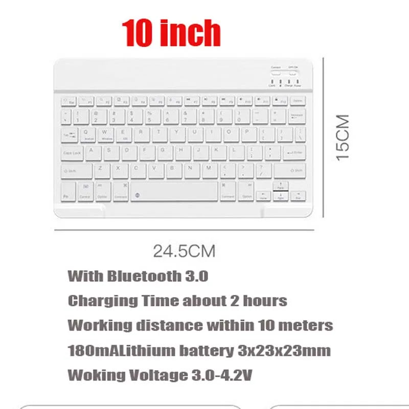 with Bluetooth Keyboard Mouse for Oukitel RT8 RT7 RT6 RT3 RT10 78Key Rechargeable Wireless 10inch Keyboard Mice Set Combo