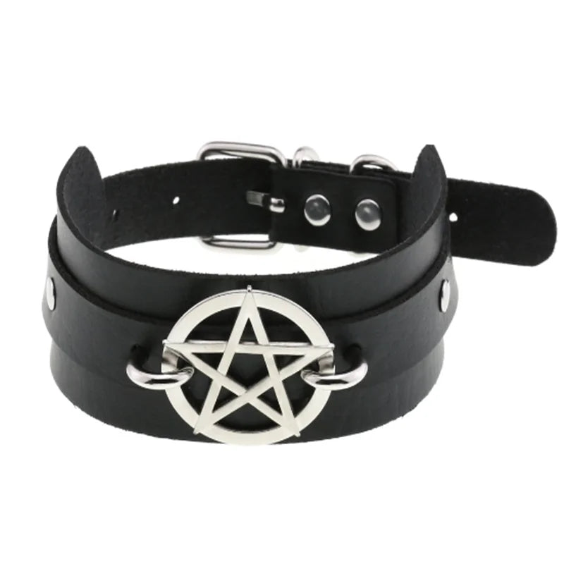 1pc Harajuku Gothic Spike Rivet Star Necklaces Collares Hip Hop Rock
