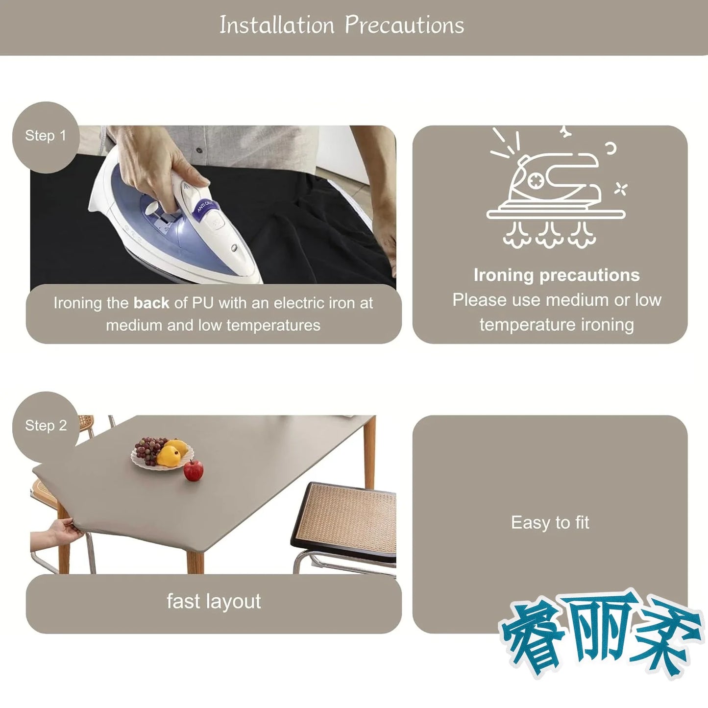 Waterproof Table Cloth Picnic Elastic PU Leather Fitted Edged Table Cloth Stretch Square/Rectangle Table Cover Wipe-Clean