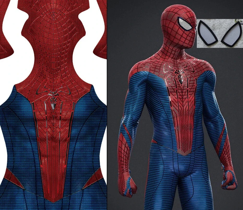 New Style Amazing Cosplay TASM1 Costume Superhero Spandex Zentai Bodysuit Outfits Man Halloween Costume