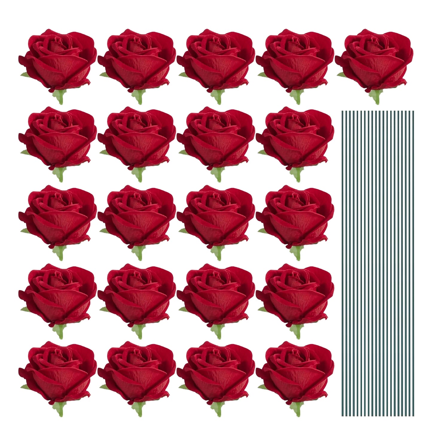 18-300PCS Artificial Rose Flowers Velvet Red Roses Artificial Flowers for Valentine's Day Gifts Wedding Flower Arrangement