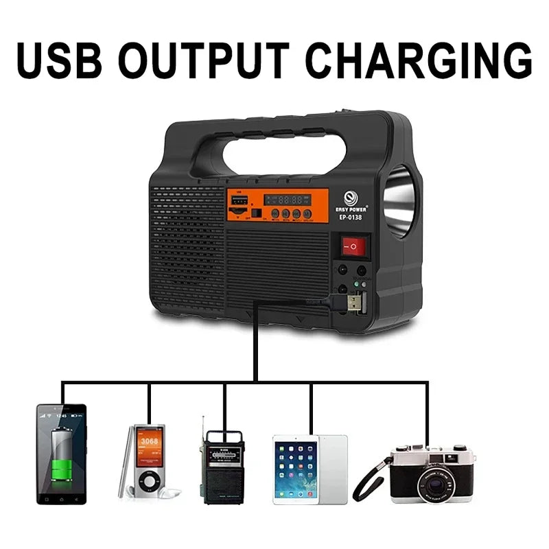 Outdoor Portable Solar Lighting System Power Generator 6W Solar Panel 3 LED Bulbs Emergency Solar Power Bank for Home Camping
