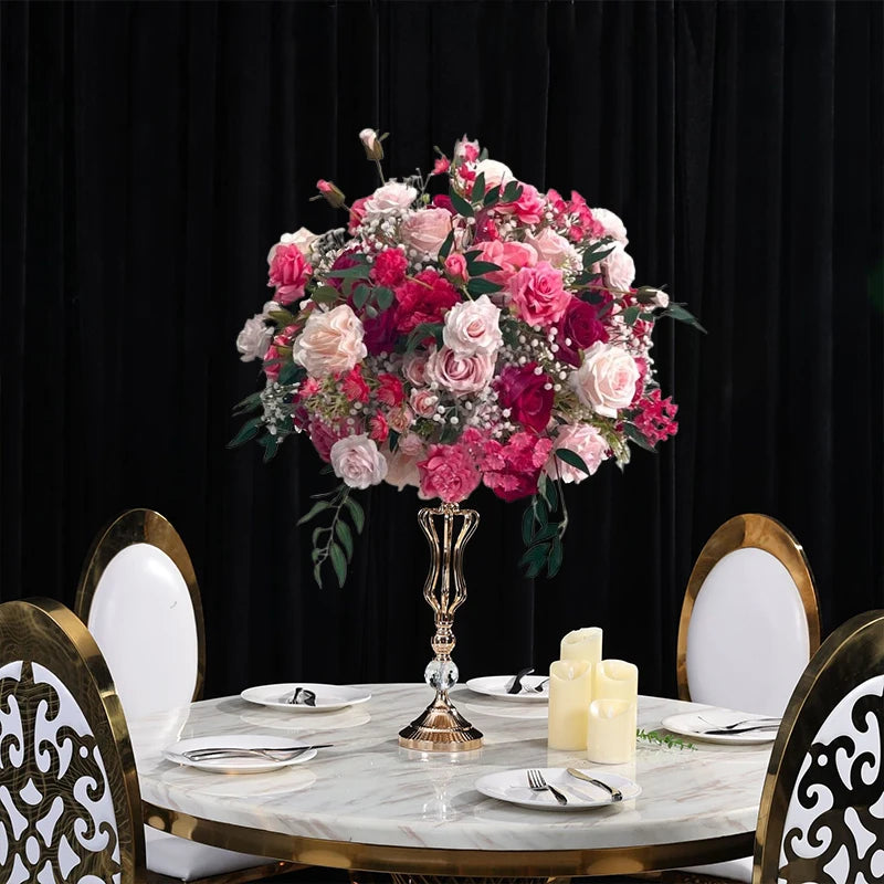 70/60/30cm White Rose Green Plants Leaf Artificial Flower Ball Wedding Table Centerpiece Decor Marriage Banquet Road Lead Floral