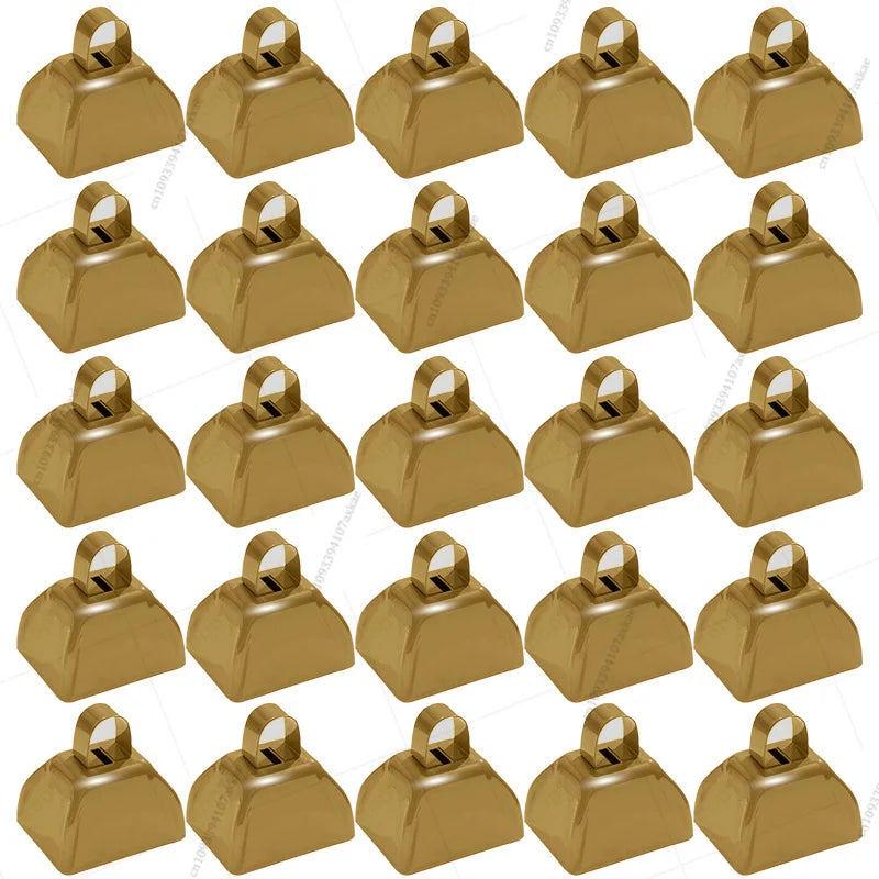 12-100 Pcs Metal Cowbells for Sporting Event 3 Inch Small Noise Makers Cow Bell for Football Event Wedding Party Favor for Guest