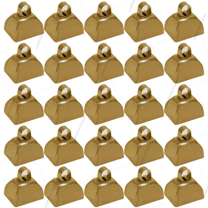 12-100 Pcs Metal Cowbells for Sporting Event 3 Inch Small Noise Makers Cow Bell for Football Event Wedding Party Favor for Guest