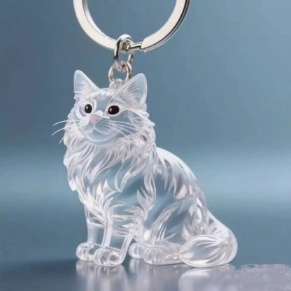 Animal Zinc Alloy 3D Pet Keychain Charm | DIY Dog Hair Storage Pendant | Bag & Keyring Accessory