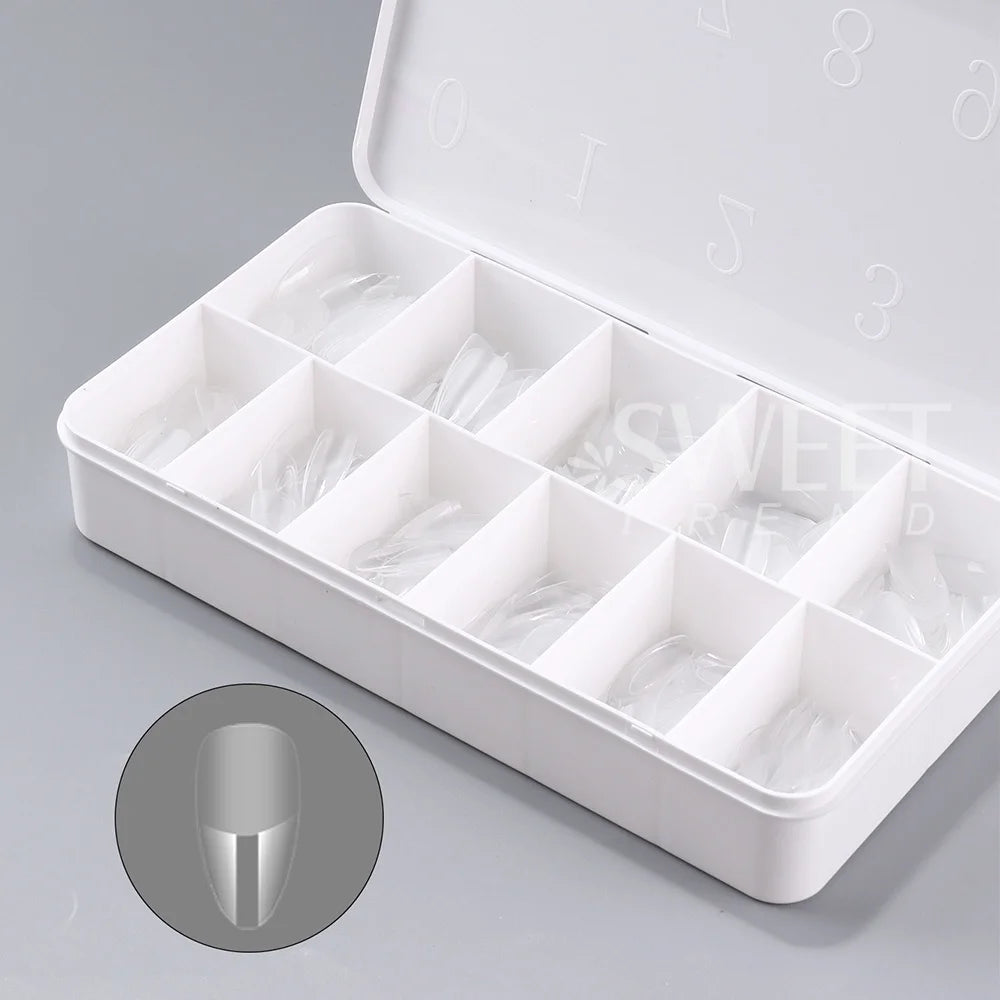 550pcs Translucent Frosted Nail Tips Soft Almond Coffin Square Acrylic Soft Full Cover False Nails Matte Press On Nails Manicure