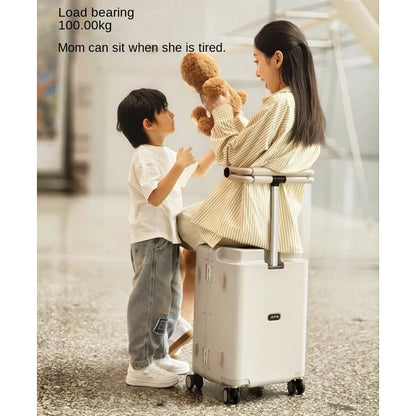KO-KU 20 inch Carrier suitcase for children can sit and ride Aluminium Frame Travel suitcase with brake wheels 어린이캐리어