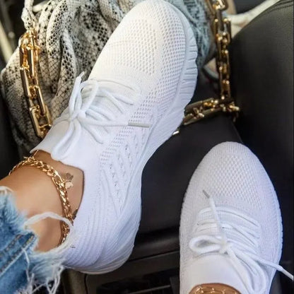 Red Casual Sports Shoes for Women Comfort Mesh Tennis Shoes Light Sneakers Women 2025 New Plus Size 43 Student Vulcanized Shoe