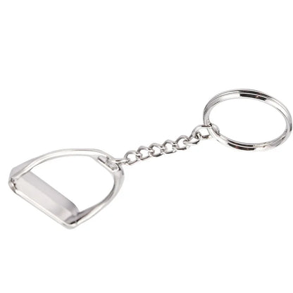 1Pcs Simple Elegant Design Western Stirrup Keychain Key Ring Hanger Tool For Men Women Bag Decoration Equestrian Equine Horse Th