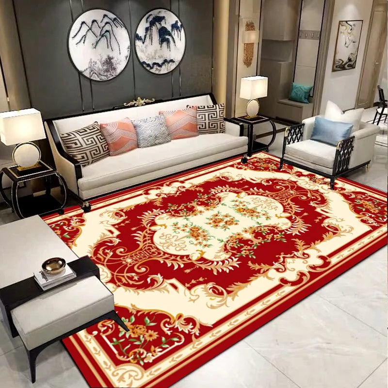 European Style Retro Court Rug Carpet Bohe Classical Mats Floor Mat Commercial Household Living Room Carpet Bedroom Beautiful