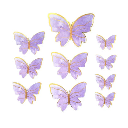 1 Set Happy Birthday Cake Topper Decoration Handmade Painted Butterfly For Wedding Party Baby Shower