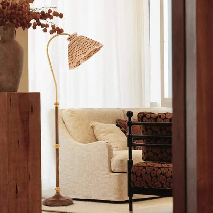 French retro fishing floor lamp living room sofa next to bedroom study American medieval atmosphere desk lamp