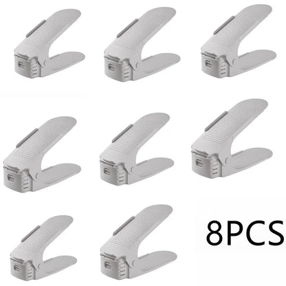 Durable Adjustable Shoe Organizer Footwear Support Slot Space Saving Cabinet Closet Stand Shoes Storage Rack Shoebox