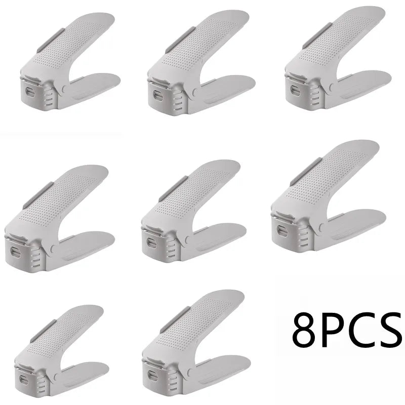 Durable Adjustable Shoe Organizer Footwear Support Slot Space Saving Cabinet Closet Stand Shoes Storage Rack Shoebox