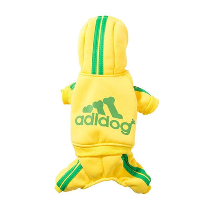 Warm Dog Jumpsuit Hoodie | Sport Sweatshirt Coat for Yorkie & French Bulldog | Small to Medium Pet Jacket