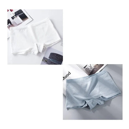2Pcs Women Solid Cotton Boyshorts Female Soft Big Size Underwear Safety Pants Ladies Briefs Lingerie