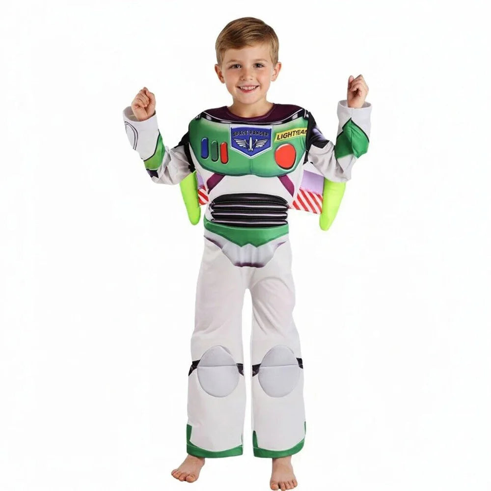Boys Halloween Cosplay 3PCS Buzz Jumpsuit With Mask Wings Woody Cowboy Costume Stage Performance Birthday Party Role Play Outfit