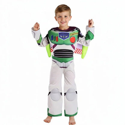 Boys Halloween Cosplay 3PCS Buzz Jumpsuit With Mask Wings Woody Cowboy Costume Stage Performance Birthday Party Role Play Outfit