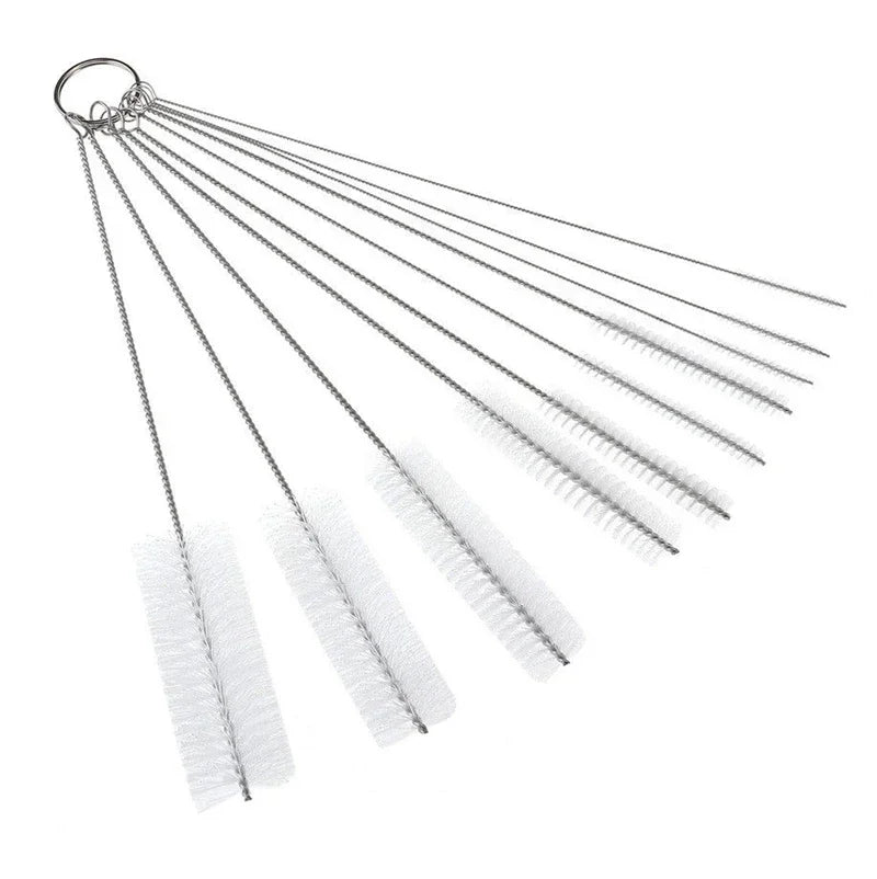 Drinking Straw Cleaning Brush Kit Reusable Tube Pipe Cleaner Nylon Stainless Steel Long Cleaning Brushes for Baby Cup Bottles