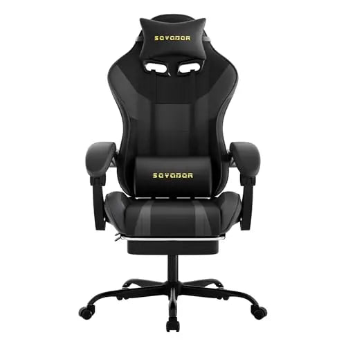 （Local US Inventory）Ergonomic Gaming Chair,A tile 3-in-1 Video Game Chair for Work, Study, and Gaming,Features an Adjustable Bac