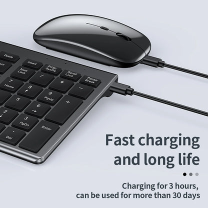 2.4G Wireless & bluetooth Keyboard Mouse Set Rechargeable Ultra-thin Computer Office Gaming Silent Slim Keyboard Mouse for ipad
