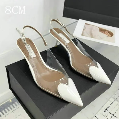 2026 New  High Heels Pvc Transparent Sandals Women'S Pointed-Toe Sexy Single Shoes