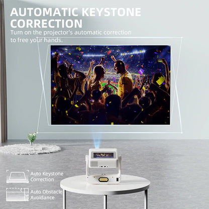 4K Touch Screen Projector with WiFi Bluetooth, Auto Focus Smart Portable Game Projector, Mini Outdoor Movie Projector Compatible with Phone/ TV /pc for Bedroom Home Theater ﻿
