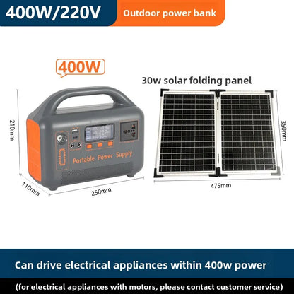 Portable Upgrade 500W 220V 461WH LiFePO4 Power Bank for Solar Charging Emergency Lighting Power Station with Camp Solar Panel