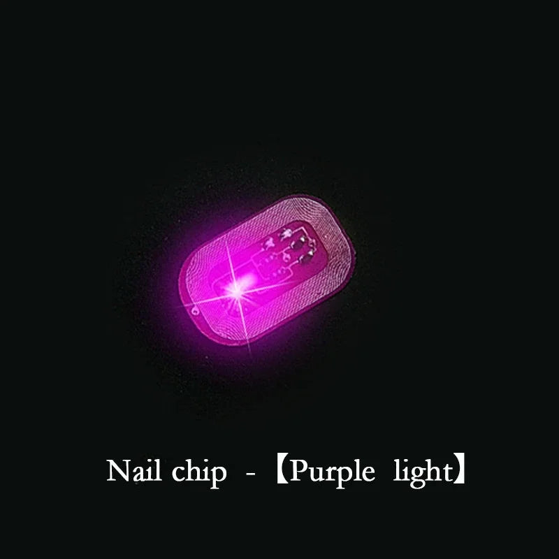 5pcs NFC Flash Nail Sticker LED Bare Chip Intelligent Luminous Nail Lamp Glow in the Dark Nail Stickers Enhancement Manicure