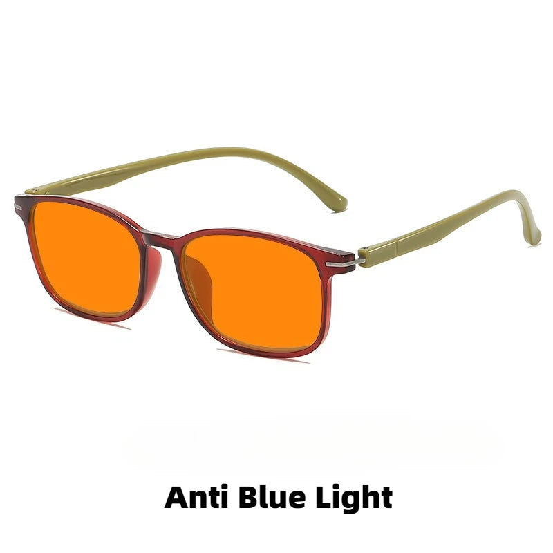 Fashionable Color Blocking Night Vision Blue Light Blocking Glasses Orange or Red Lenses for Computer Gaming Protective Eyewear