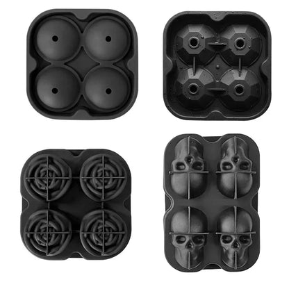 3D Skull Diamond Ice Ball Silicone Mold Tray for Whiskey Cocktail Easy Demold Reusable Bar Party Supplies Reusable Bar Party