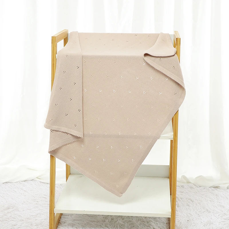 Baby Blanket Cotton Knit Newborn Stroller Swaddling Wrap Fashion Solid Crib Plaid Sleepsack Infant Boys Girls 90*70CM Super Soft