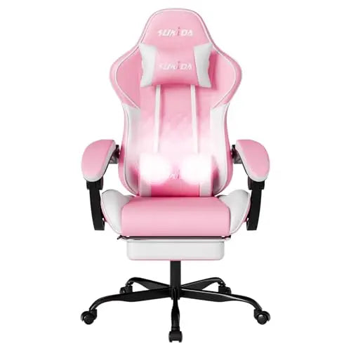 Ergonomic Video Gamer Chairs Gaming Computer Chairs Gamer Chairs for Adults Massage Lumbar Support Swivel Height