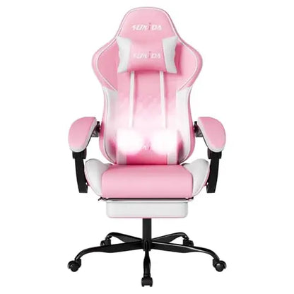 Ergonomic Video Gamer Chairs Gaming Computer Chairs Gamer Chairs for Adults Massage Lumbar Support Swivel Height