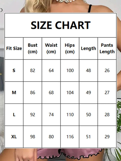 New Women's Pajama Set Leopard Print Heart Printing Round Neck T-Shirts Shorts Homewear Ice Silk Suspender Top Shorts Sleepwear