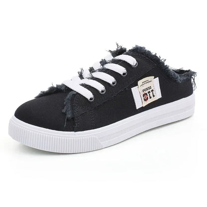 2024 Spring Summer Women Canvas Sneaker Low Top Denim Sneakers Ladies Lace-Up Flat Canvas Board Shoes Female Sapatos Femininos