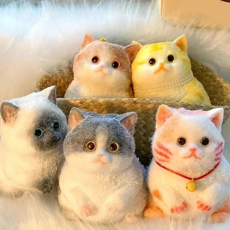 Cute Kawaii Cat Squishy Soft Silicone Stress Relief Squeeze Toy Anxiety Relief Desk Buddy Gift for Kids Adults Desk Decor Gift